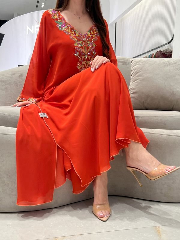 Chiffon M5awar embroidery